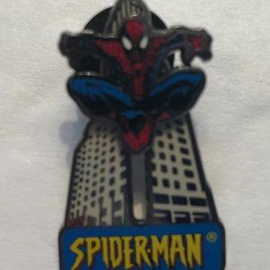 Universal Studios Vintage Spiderman Sliding Tower Pin